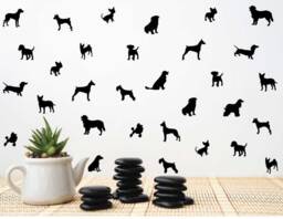 Dogs Wall Decal, Decals, Dog Stickers, Doggies Dogs Pattern, Boys Room, Girls Nursery Baby - thumbnail 1