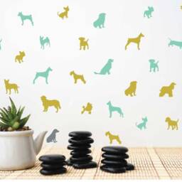 Dogs Wall Decal, Decals, Dog Stickers, Doggies Dogs Pattern, Boys Room, Girls Nursery Baby - thumbnail 2