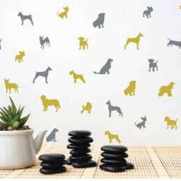 Dogs Wall Decal, Decals, Dog Stickers, Doggies Dogs Pattern, Boys Room, Girls Nursery Baby - thumbnail 3