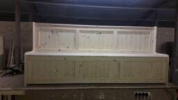 8Ft Modern Pine Monks Bench. Storage Bench, Shoe Any Size Made. Delivery Cost Shown On The 2nd Photo