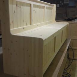 8Ft Modern Pine Monks Bench. Storage Bench, Shoe Any Size Made. Delivery Cost Shown On The 2nd Photo - thumbnail 4
