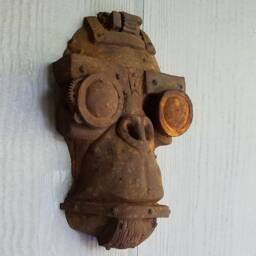 steampunk Monkey Wall Art Rusted Sci-Fi Gorilla Sculpture - thumbnail 3