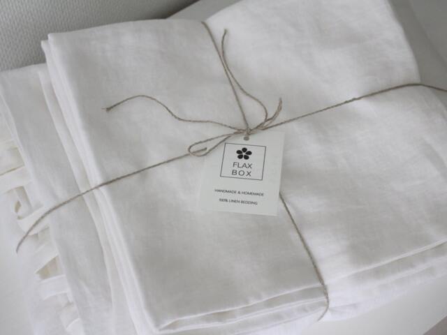 High Quality White Ecofriendly Linen Duvet Cover Set With Ties Closure, Also Pink, Green, Blue, Natural, Light & Dark Grey Available - image 1