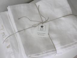 High Quality White Ecofriendly Linen Duvet Cover Set With Ties Closure, Also Pink, Green, Blue, Natural, Light & Dark Grey Available