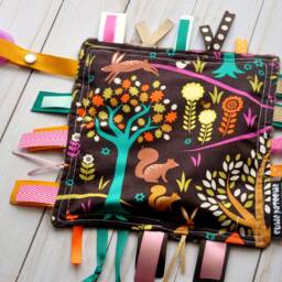 Baby Girl Crinkle Toy - Gift Shower Blanket Lovey Ribby Crackle Fantasy Forest - thumbnail 3
