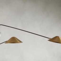 Mid Century Modern Brass 2-Light Wall Sconce - Stilnovo Style - thumbnail 2