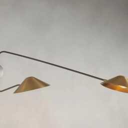 Mid Century Modern Brass 2-Light Wall Sconce - Stilnovo Style - thumbnail 3