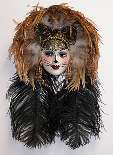 Unique Creations Kitty Cat Lady Face Mask Wall Deco Hanging Decor - image 1