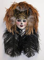 Unique Creations Kitty Cat Lady Face Mask Wall Deco Hanging Decor - thumbnail 1