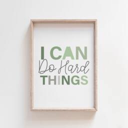 I Am Print, 2 Positive Affirmations, Can Do Hard Things, Boys Nursery Bedroom Decor, Wall Art, Motivational Print - thumbnail 3