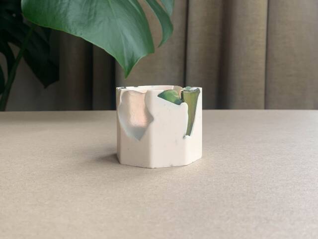 Handmade Scottish Sea Glass Tealight Holder, Jesmonite Coastal Decor - image 1