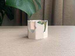 Handmade Scottish Sea Glass Tealight Holder, Jesmonite Coastal Decor - thumbnail 1