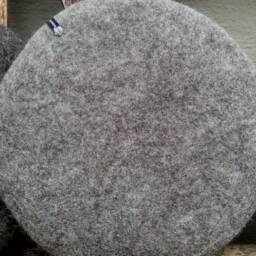 Handfelted Seat Cushion, Uni Coloured, Gray - thumbnail 3