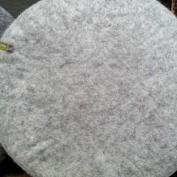 Handfelted Seat Cushion, Uni Coloured, Gray - thumbnail 2