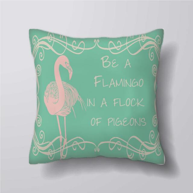 Be A Flamingo in Flock Of Pigeons - Can Customizeable Personlized -Cushion Cover Case Or Stuffed With Insert - image 1