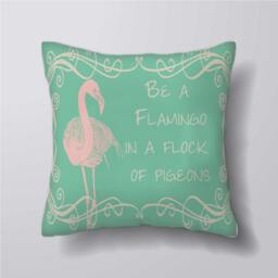 Be A Flamingo in Flock Of Pigeons - Can Customizeable Personlized -Cushion Cover Case Or Stuffed With Insert - thumbnail 1
