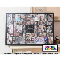 Valentines Day I Love You Couple Portrait 50 Picture Photo Collage Board Framed Canvas Print Husband Wife Boyfriend Girlfriend Gift - thumbnail 2