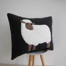 Sheep Applique Pillowcase Country Style Decorative Cushion - thumbnail 3