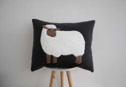 Sheep Applique Pillowcase Country Style Decorative Cushion - thumbnail 1