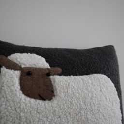 Sheep Applique Pillowcase Country Style Decorative Cushion - thumbnail 2