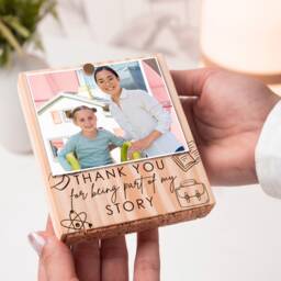 Personalized Teacher Photo Frame Engraved Natural Pine Wood - thumbnail 4