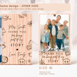 Personalized Teacher Photo Frame Engraved Natural Pine Wood - thumbnail 3