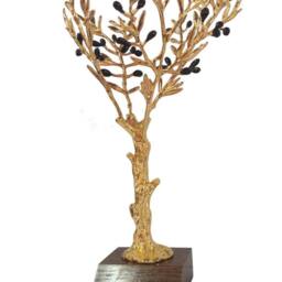 Handmade Brass Olive Tree Sculpture, Personalized Greek Tree, Peace & Prosperity Gift, Executive Office Decor - thumbnail 4