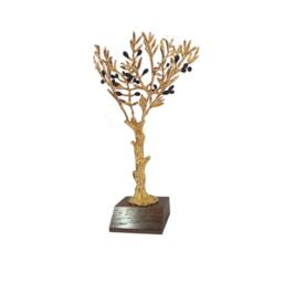Handmade Brass Olive Tree Sculpture, Personalized Greek Tree, Peace & Prosperity Gift, Executive Office Decor - thumbnail 2