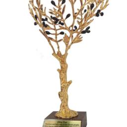 Handmade Brass Olive Tree Sculpture, Personalized Greek Tree, Peace & Prosperity Gift, Executive Office Decor - thumbnail 3