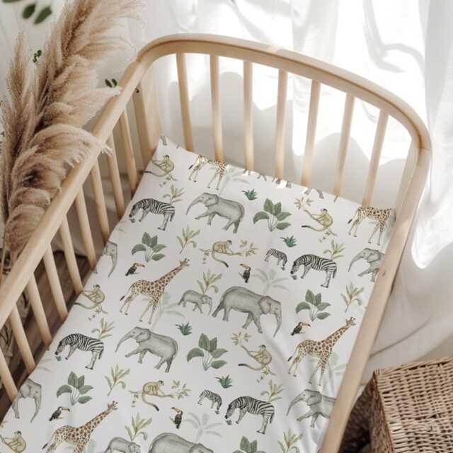 Bedding - Safari Watercolour Animals, Duvet Cover Set, Fitted Sheets, Pillow Case, Modern Colourful Kids Bedding - image 1