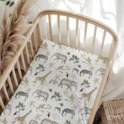 Bedding - Safari Watercolour Animals, Duvet Cover Set, Fitted Sheets, Pillow Case, Modern Colourful Kids Bedding - thumbnail 1