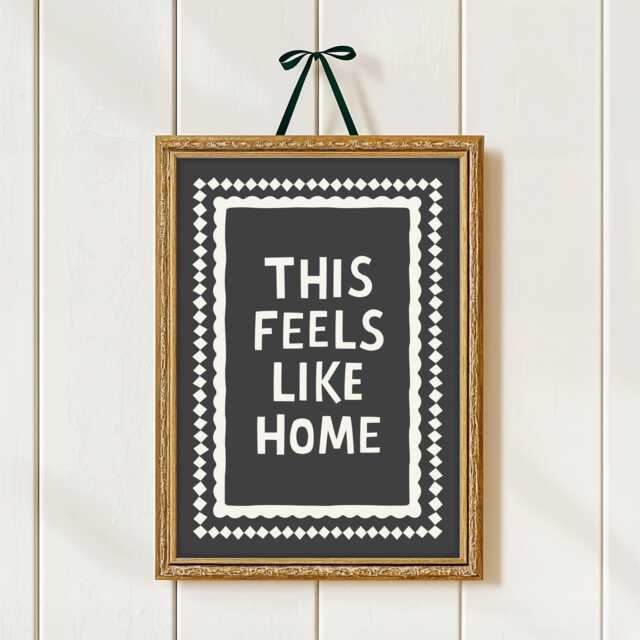 This Feels Like Home Print, Poster, Stripy Hallway Prints, Wall Art, Slogan Print - image 1