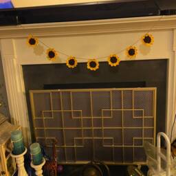 Sunflowers Bunting Garland Knitted Crochet Summer Decor Wedding - thumbnail 3