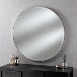 Simple Elegant Round Circle Mirror Bevelled Contemporary Gold 80cm Or 100cm Premium Quality - Camden - thumbnail 3