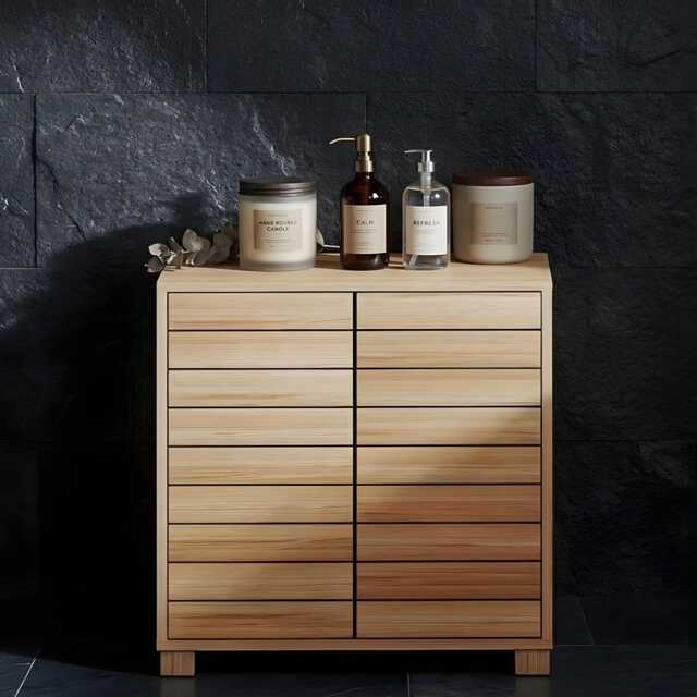 Bathroom Storage Cabinet, Oak Style Floor Cupboard With Adjustable Shelf - image 1