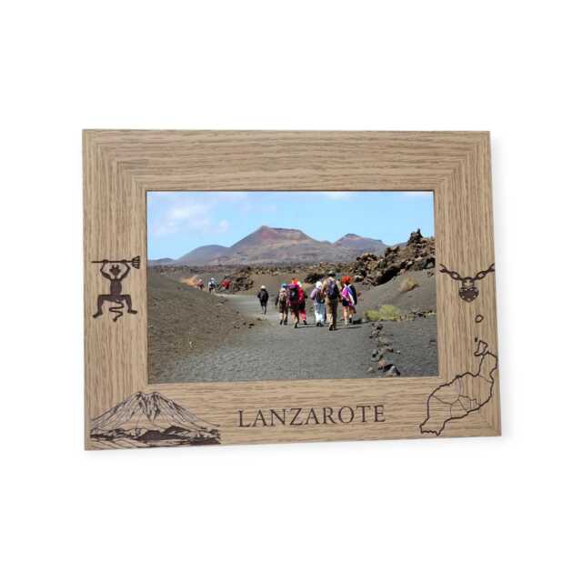 Lanzarote Personalised Wooden Photo Frame Spain Travel Holiday Memories Keepsake Gift Engraved Picture - image 1