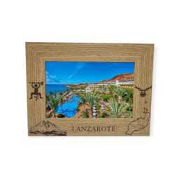 Lanzarote Personalised Wooden Photo Frame Spain Travel Holiday Memories Keepsake Gift Engraved Picture - thumbnail 2