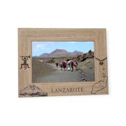 Lanzarote Personalised Wooden Photo Frame Spain Travel Holiday Memories Keepsake Gift Engraved Picture - thumbnail 1