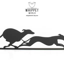 Black Acrylic Running Sighthound Ornament Whippet Greyhound Tv Topper - thumbnail 3