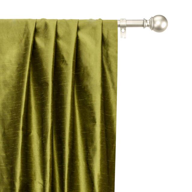 Olive Green Art Silk Curtain Panels, Faux Curtains - Rod Pocket, Grommet, Box Pleat, Three Pinch Tab Top & Plain Ring Top - image 1