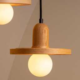 Japandi Lighting Pendant For Kitchen Island Or Dining Table - Veneer Hanging Lamp Best Spring Home Decor Office Light Fixtures Jupiter - thumbnail 2
