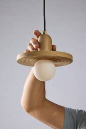 Japandi Lighting Pendant For Kitchen Island Or Dining Table - Veneer Hanging Lamp Best Spring Home Decor Office Light Fixtures Jupiter - thumbnail 1