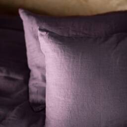 Handmade Aubergine Linen Duvet Cover - European Flax, Stonewashed - thumbnail 3