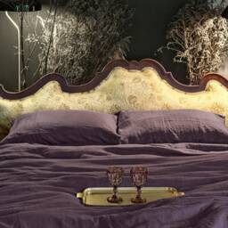 Handmade Aubergine Linen Duvet Cover - European Flax, Stonewashed - thumbnail 2
