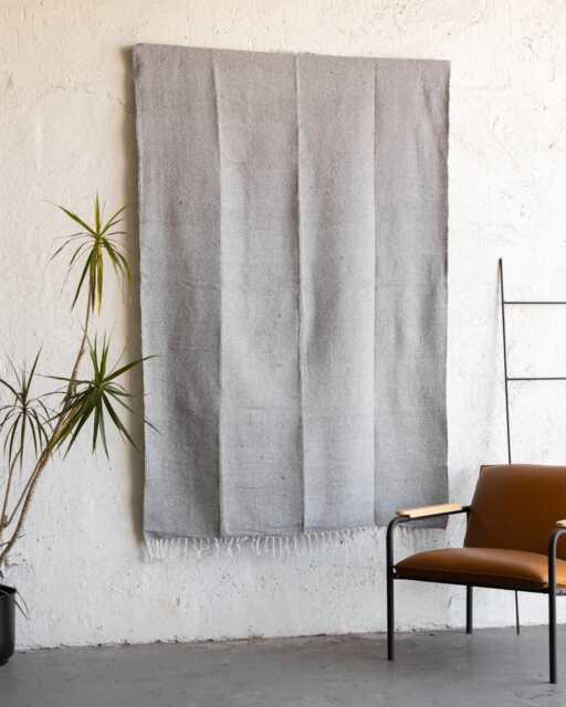 Light Grey Soft Handmade Mexican Blanket Throw Beach Camping Yoga Serape Saltillo Southwest Decor - image 1