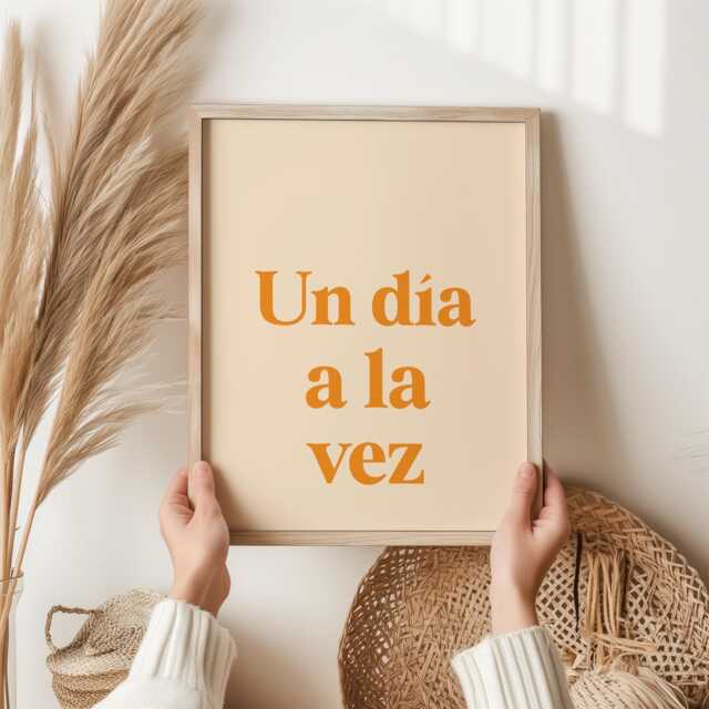 Un D??a A La Vez Print - Spanish Quote Wall Art One Day At Time Minimalist Home Decor Motivational Gift Printed in UK Spain Gifts - image 1