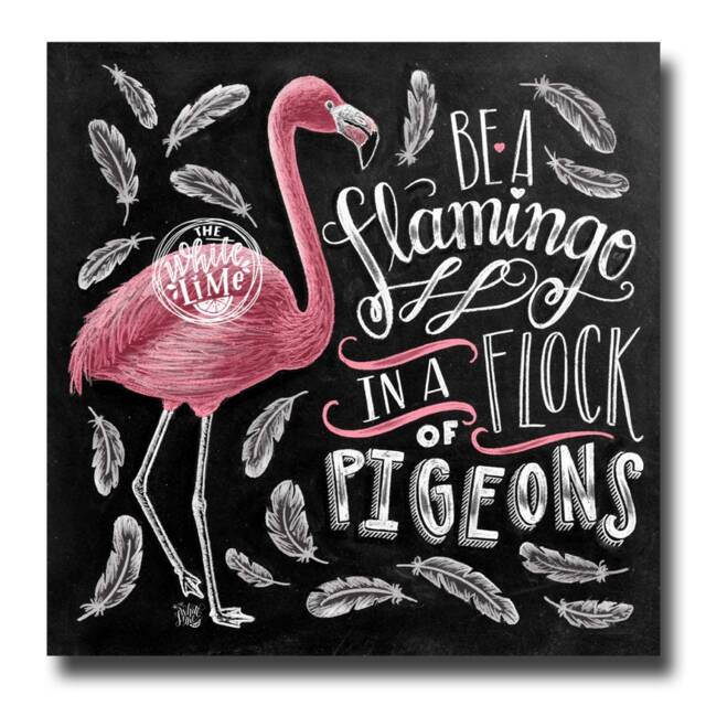 "Flamingo Chalkboard Art Print, " - image 1