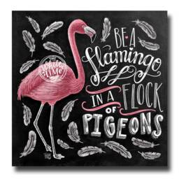 "Flamingo Chalkboard Art Print, " - thumbnail 1