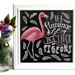 "Flamingo Chalkboard Art Print, " - thumbnail 3