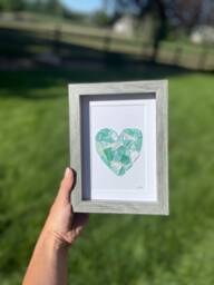Sea Glass Love Heart Art, 6x8 - thumbnail 1